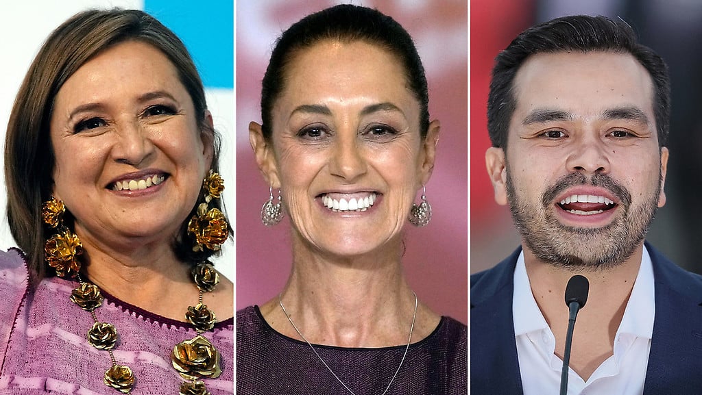 Xóchitl Gálvez, Claudia Sheinbaum y Jorge Álvarez Máynez, candidatos a la presidencia de México