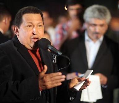 El presidente Chávez durante sus declaraciones