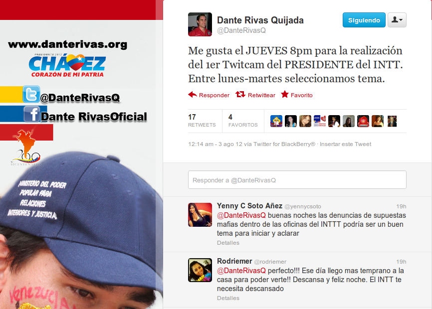 Dante Rivas emplea las redes sociales para mantener comunicación con usuarios y usuarias de la institución que preside