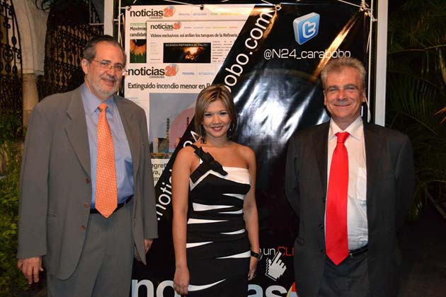 Miguel Henrique Otero y su socio Frank De Prada, ambos co-propietarios de Noticias24.com, durante la gala de lanzamiento de su más reciente asociación estratégica: Noticias 24 Carabobo