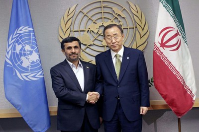 Mahmoud Ahmadineyad y Ban Ki moon