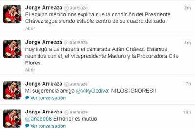 Twiteer del ministro Arreaza