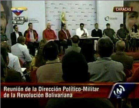 Vicepresidente Maduro conel alto mando político en Miraflores