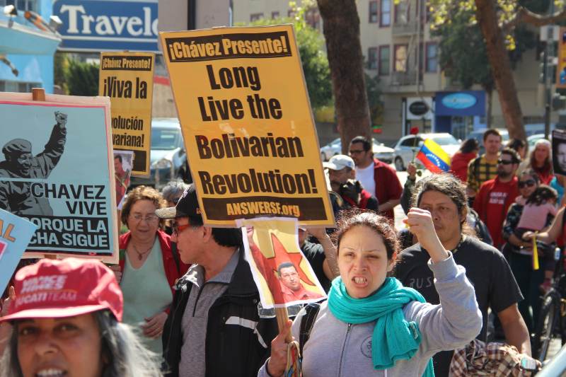 La coalición ANSWER, solidaria con Venezuela, marchó en San Francisco para dar un "Hasta Siempre, Comandante"