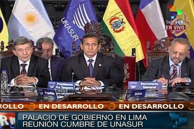 El presidente del Perú, Ollanta Humala, presidió la Cumbre de emergencia de Unasur