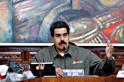 El presidente Maduro dirigiendo el Plan Patria Segura