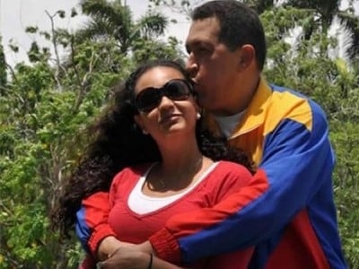 Rosa Virginia y su padre, el Comandante Chávez