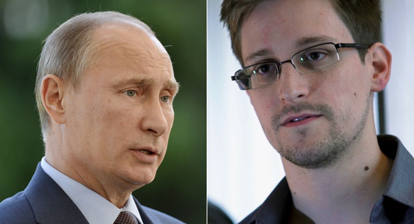 El presidente de Rusia, Vladimir Putin y Edward Snowden