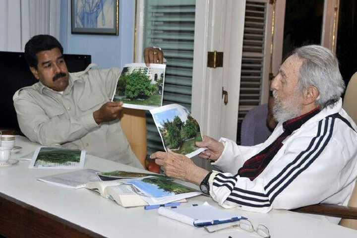 Fidel mostró a Maduro investigaciones sobre producción alimentaria y expresó preocupación por el cambio climático