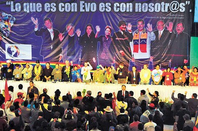 Más de mil 200 delegados participantes y miles de cochabambinos se darán cita en la avenida Blanco Galindo para mostrar su respaldo a las determinaciones de la Cumbre Antiimperialista realizada en Bolivia