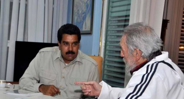 Presidente Maduro y Fidel castro