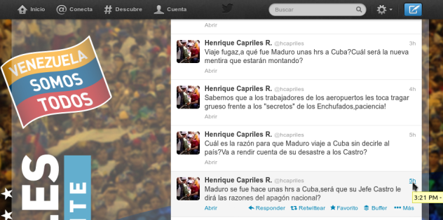 Los tuits que dejan en ridículo a Capriles