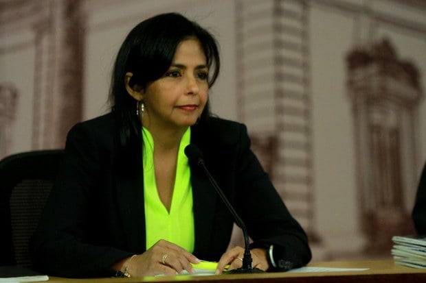 Delcy Rodríguez, ministra del Poder Popular para la Comunicación y la Información.