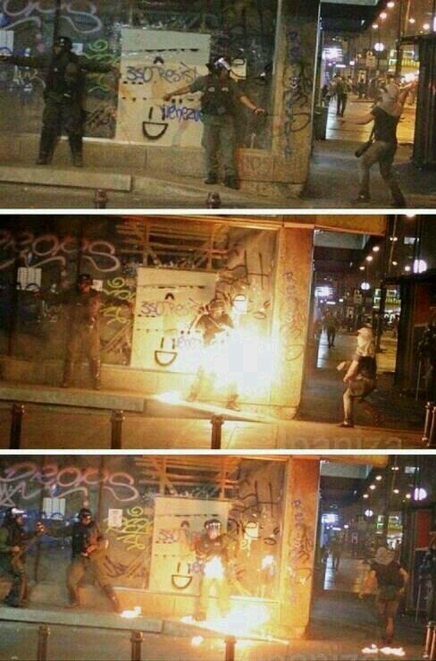 Vea a uno de los terroristas de la oposición tratando de incendiar a un GNB