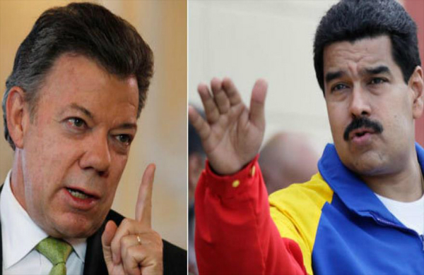 Los presidentes Santos y Maduro.