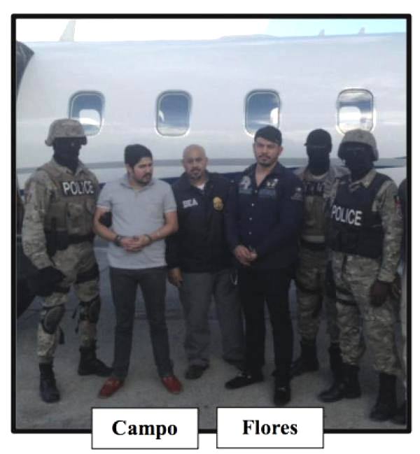 Foto de la Fiscalía de Nueva York donde afirman que aparecen Efraín Antonio Campo Flores y Francisco Flores de Freitas, sobrinos de la Primera Combatiente Cilia Flores, tras ser detenidos en Haití en noviembre de 2015.