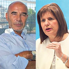 El ex titular de la Aduana Juan José Gómez Centurión y la ministra de Seguridad, Patricia Bullrich.