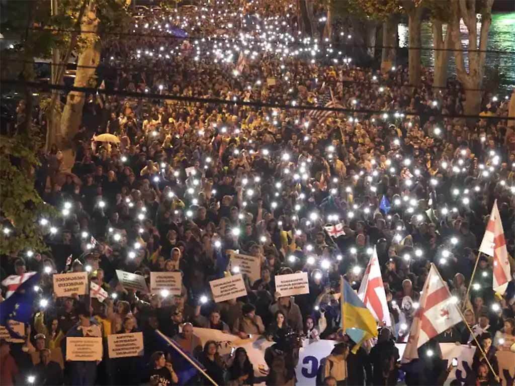 Georgia protesta contra Ley de Agentes Extranjeros