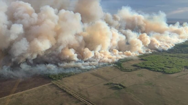 Incendios forestales en la zona forestal de la Gran Pradera, Canadá