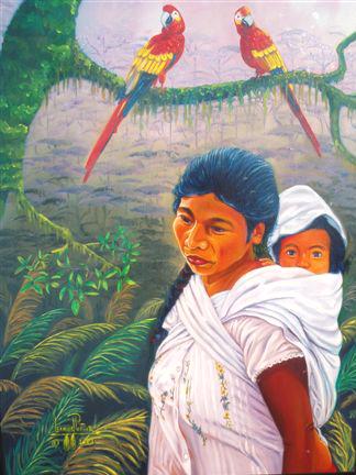 Pintura "Mujer Sudamericana" dedicada al Presidente Chávez