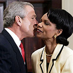 Bush y la halcona negra Condolleza Rice