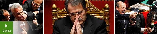 Prodi dimite y los senadores italianos la emprendieron a golpes antes de la votación
