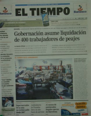 El Tiempo, jueves 17 de enero 2008