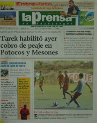 La Prensa de Anzoátegui, 20-01-2008