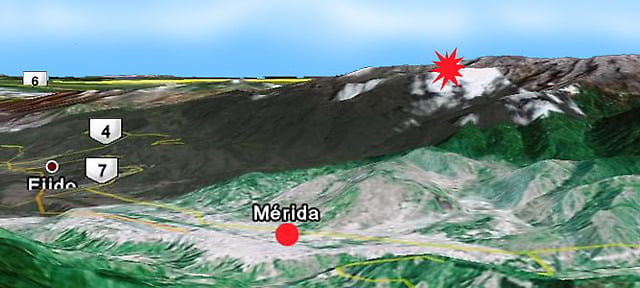 Relieve topográfico de la zona en donde cayó el vuelo 518 de Santa Bárbara