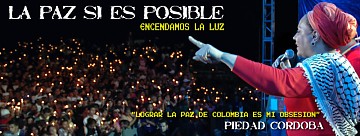 Banner de la página Web de la senadora Piedad Córdoba