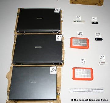 Supuestas computadoras de Raúl Reyes