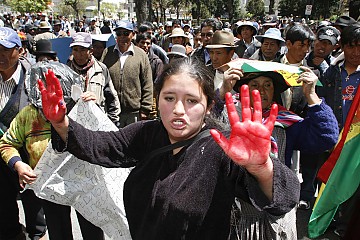 Los manifestantes repudiaron la ola de violencia generada en las provincias ricas del país