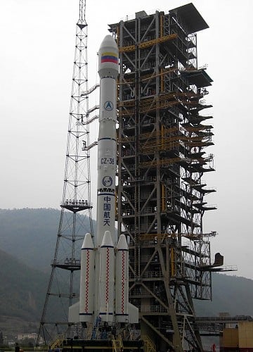 Cohete Larga Marcha 3B que llevó al satélite Simón Bolívar a su órbita inicial