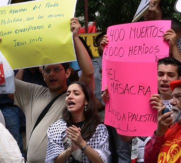 Estudiantes, miembros del PCV y otros partidos de izquierda venezolanos apoyaron a los palestinos