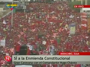 El pueblo de Maracaibo se volcó para mostrar al comandante Chávez su respaldo a la enmienda, en una impresionante movilización.