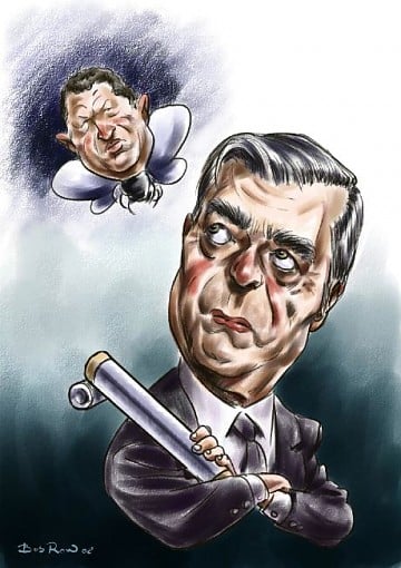 Caricatura Mario Vargas Llosa y Chávez