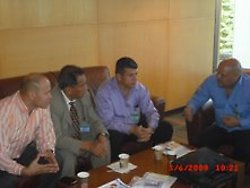 Reunion de dirigentes venezolanos con Valentin Pacho, Sec. General Adjunto de la FSM