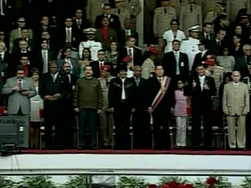El presidente de la República, Hugo Chávez, acompañado por sus homólogos de Bolivia, Evo Morales; Ecuador, Rafael Correa, Nicaragua, Daniel Ortega, y el primer vicepresidente de Cuba,  José Ramón Machado