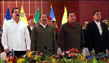 El presidente de Ecuador, Rafael Correa en en la reunión de urgencia de los países de la Alianza Bolivariana para los pueblos de nuestra América (Alba)