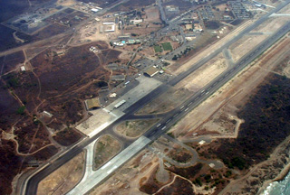 Foto aérea de la base militar en Manta Ecuador