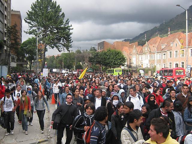 La marcha tuvo como lugar de concentración la Plaza de Bolívar en el centro de Bogotá