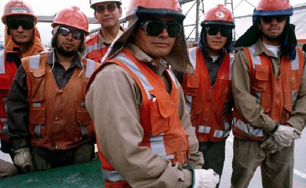 Trabajadores de minas en Chile