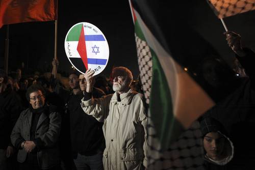 Izquierdistas israelíes y palestinos se manifiestan en Jerusalén este contra la colonización judía del sector árabe de la disputada ciudad