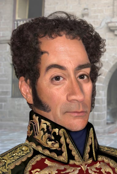 Retrato de Bolívar elaborado por Omar Cruz