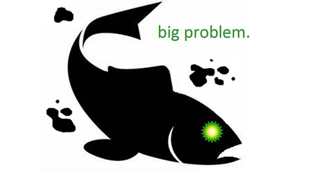 Afiche presentado al concurso de Greenpeace para cambiar el logo de British Petroleum, ahora Big Problem