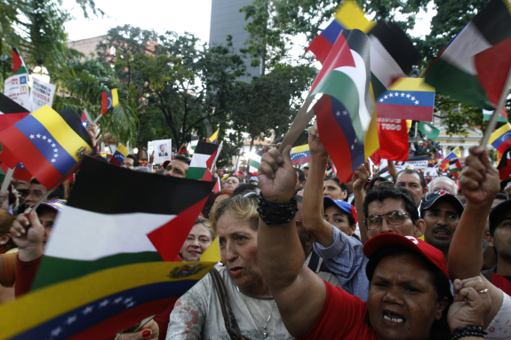 Movilizaciones masivas organizadas en Venezuela por el FIPP en favor de Palestina