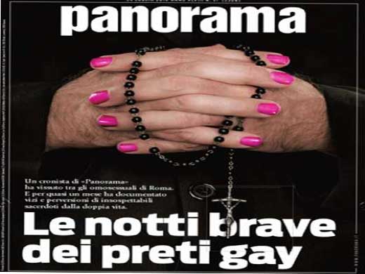 Portada de la revista italiana que divulgó las fotos de los sacerdotes en bares de ambiente