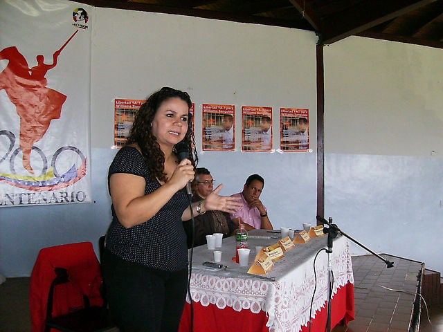La diputada tachirense Iris Varela (PSUV) se dirige al público