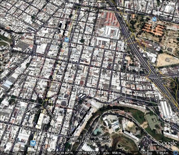 Imagen satelital de Catia y su boulevard