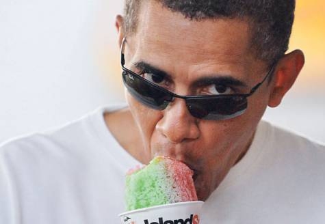 Obama disfrutando un raspadito